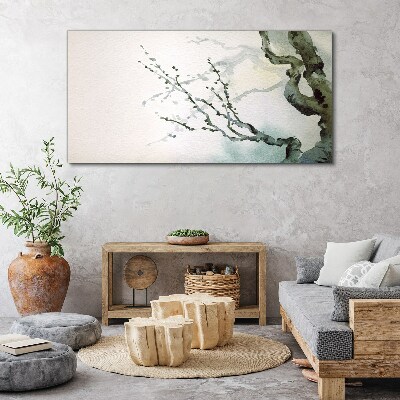 Delicate branches in watercolor Canvas print