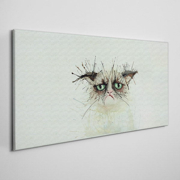 Sad cat with green eyes Canvas print