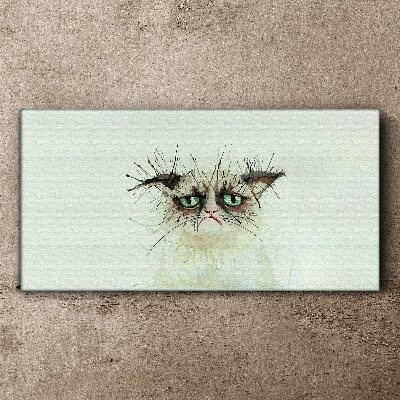 Sad cat with green eyes Canvas print