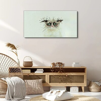 Sad cat with green eyes Canvas print