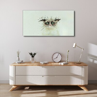 Sad cat with green eyes Canvas print