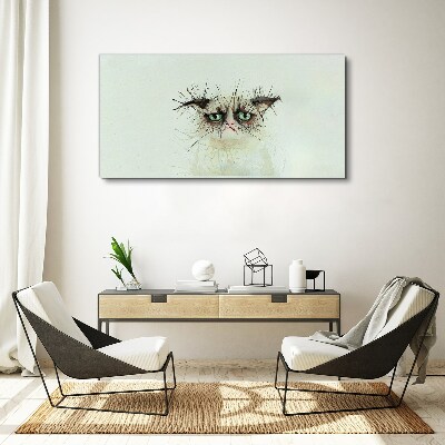 Sad cat with green eyes Canvas print