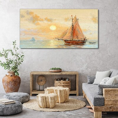 A quiet morning at sea Canvas print