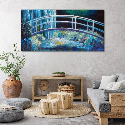 Bridge painting flowers Canvas print
