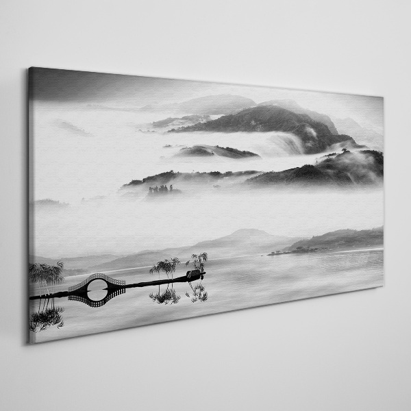 Misty mountain panorama Canvas Wall art