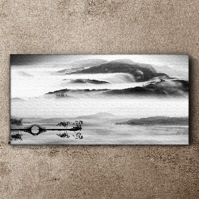 Misty mountain panorama Canvas Wall art