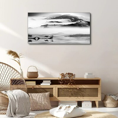 Misty mountain panorama Canvas Wall art
