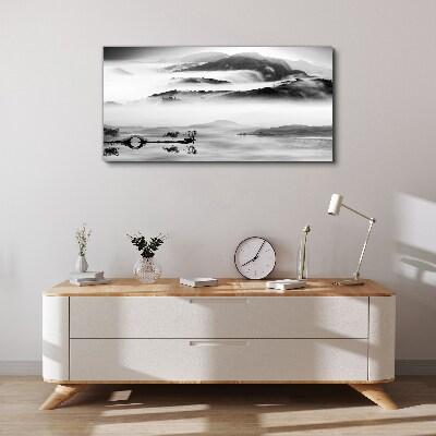 Misty mountain panorama Canvas Wall art