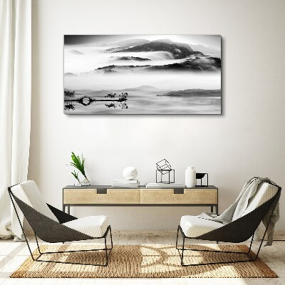 Misty mountain panorama Canvas Wall art