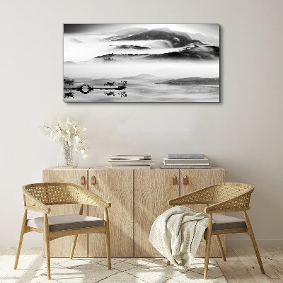 Misty mountain panorama Canvas Wall art