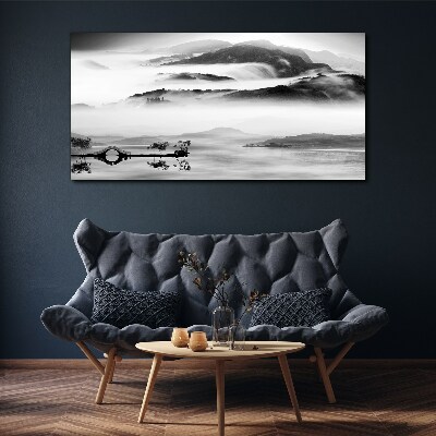 Misty mountain panorama Canvas Wall art