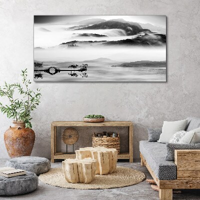 Misty mountain panorama Canvas Wall art