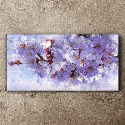 Painting flowers branch Canvas print