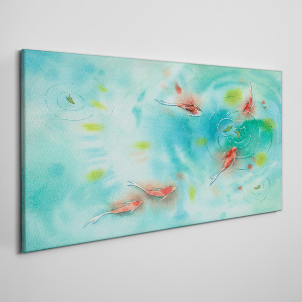 Calm water with fish Canvas Wall art