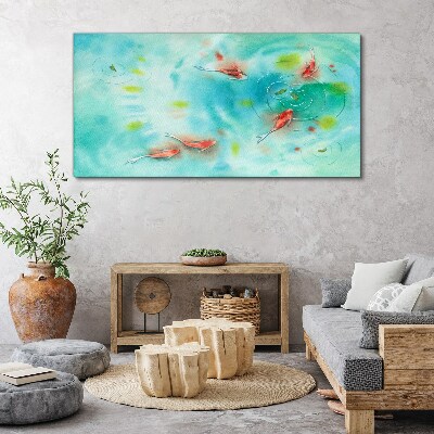 Calm water with fish Canvas Wall art