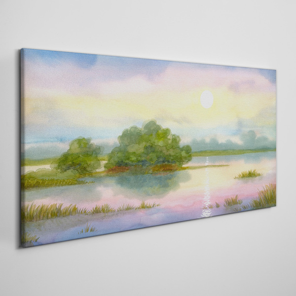 A peaceful landscape by the water Canvas print