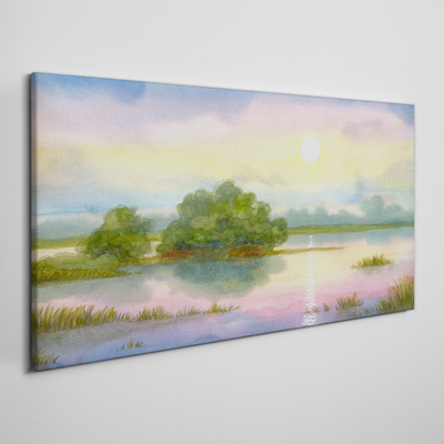 A peaceful landscape by the water Canvas print