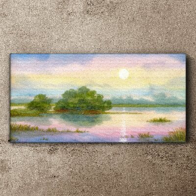 A peaceful landscape by the water Canvas print