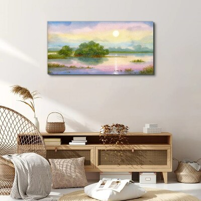 A peaceful landscape by the water Canvas print