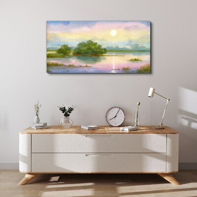 A peaceful landscape by the water Canvas print