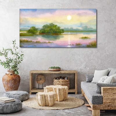 A peaceful landscape by the water Canvas print