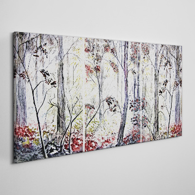 Forest fog Canvas Wall art