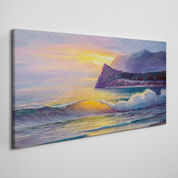 Sunset over the ocean Canvas Wall art