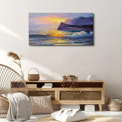 Sunset over the ocean Canvas Wall art