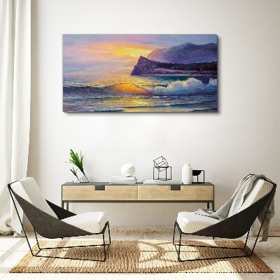 Sunset over the ocean Canvas Wall art