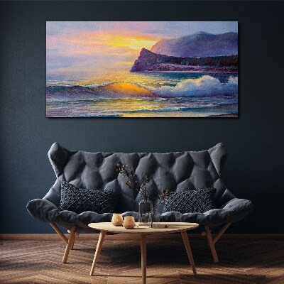 Sunset over the ocean Canvas Wall art