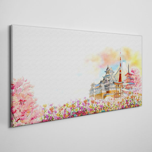 Japanese spring landscape Canvas Wall art
