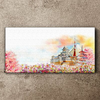 Japanese spring landscape Canvas Wall art
