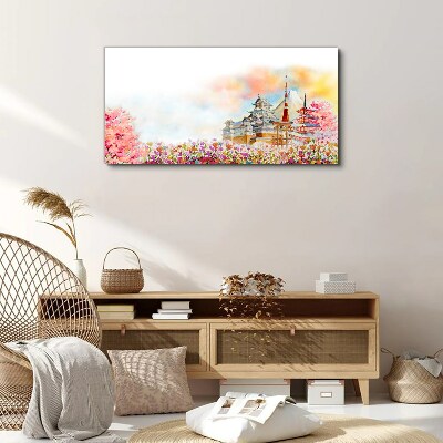 Japanese spring landscape Canvas Wall art