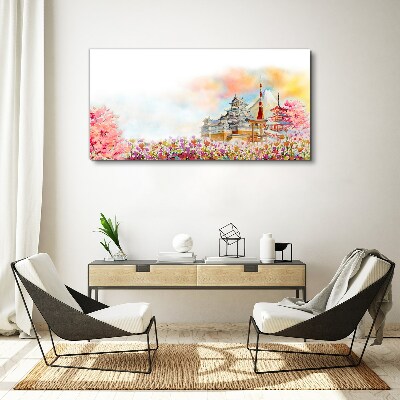 Japanese spring landscape Canvas Wall art
