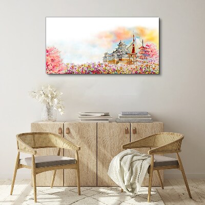 Japanese spring landscape Canvas Wall art
