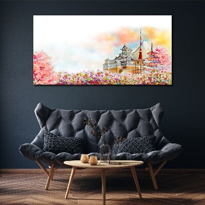 Japanese spring landscape Canvas Wall art