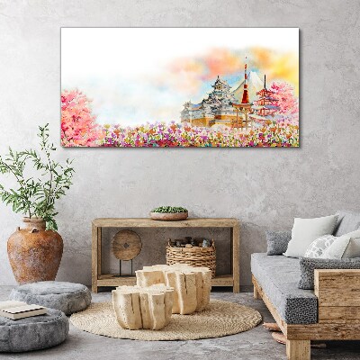 Japanese spring landscape Canvas Wall art