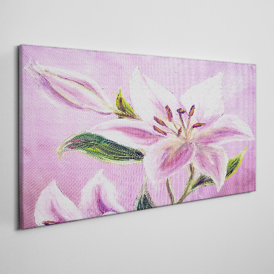 Pink lilies on a pastel background Canvas Wall art