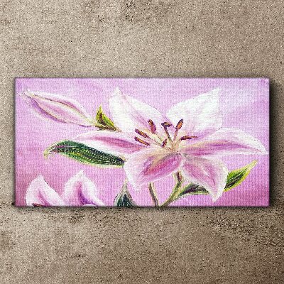 Pink lilies on a pastel background Canvas Wall art