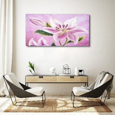 Pink lilies on a pastel background Canvas Wall art