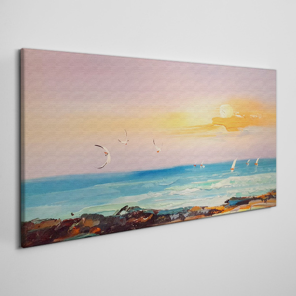 A peaceful sunset over the sea Canvas Wall art