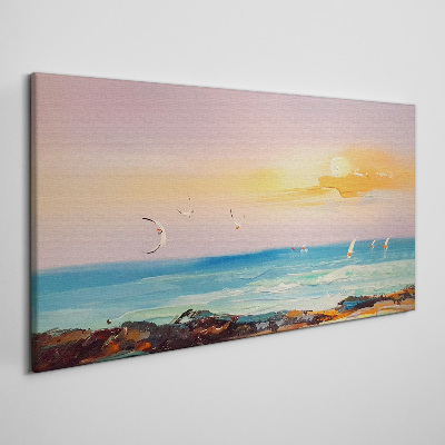 A peaceful sunset over the sea Canvas Wall art