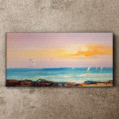 A peaceful sunset over the sea Canvas Wall art
