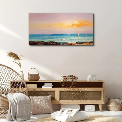 A peaceful sunset over the sea Canvas Wall art