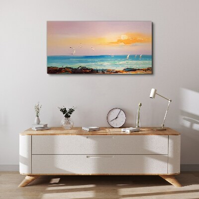A peaceful sunset over the sea Canvas Wall art