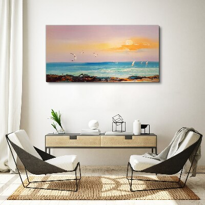 A peaceful sunset over the sea Canvas Wall art