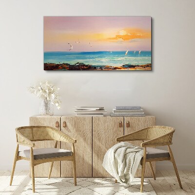 A peaceful sunset over the sea Canvas Wall art