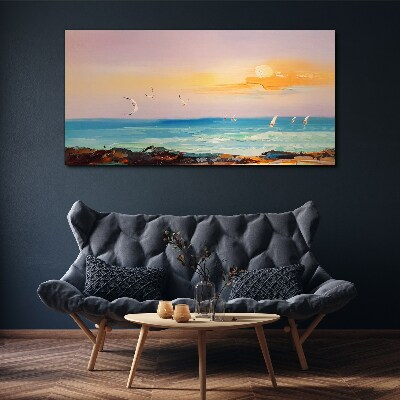 A peaceful sunset over the sea Canvas Wall art