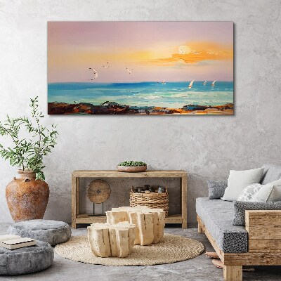 A peaceful sunset over the sea Canvas Wall art