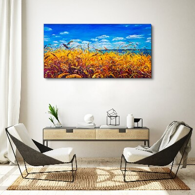 Wheat meadow sky Canvas Wall art